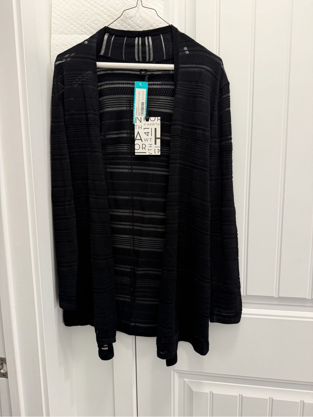 black open front cardigan